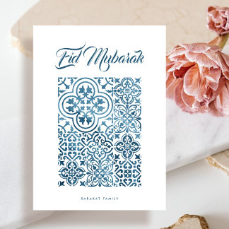 Tarjeta del patrón marroquí Eid Mubarak