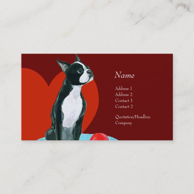 Tarjeta del perfil - Boston Terrier (Anverso)