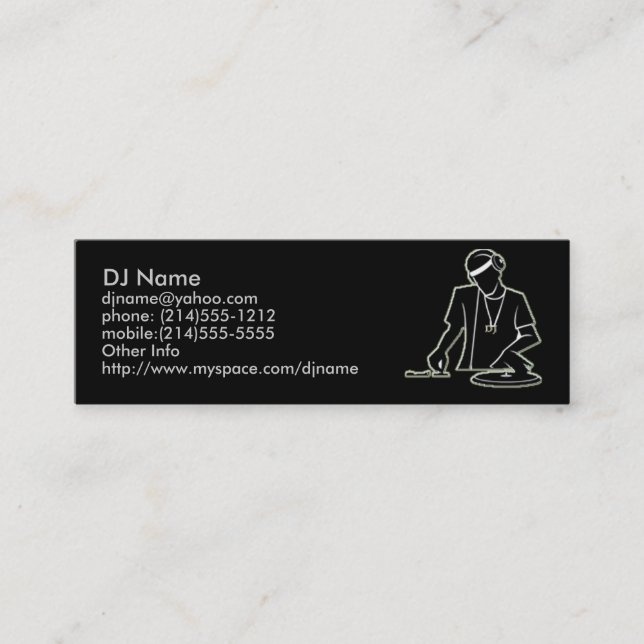 Tarjeta del perfil de DJ (Anverso)