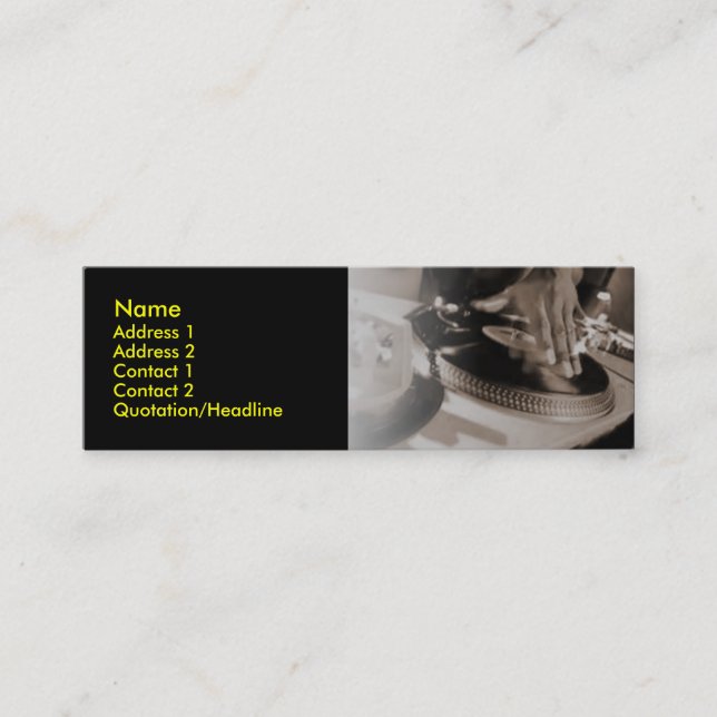 Tarjeta del perfil de DJ (Anverso)