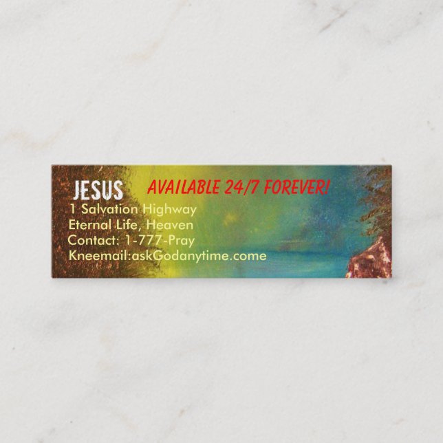 Tarjeta del perfil de Jesús (Anverso)