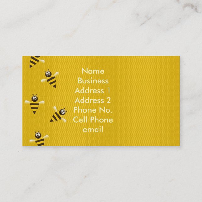 Tarjeta del perfil de la abeja ocupada (Anverso)