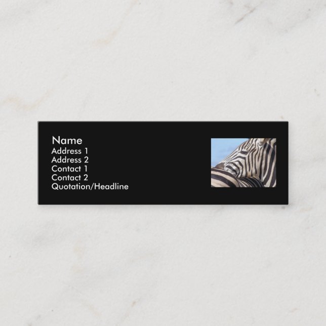 Tarjeta del perfil de la cebra (Anverso)