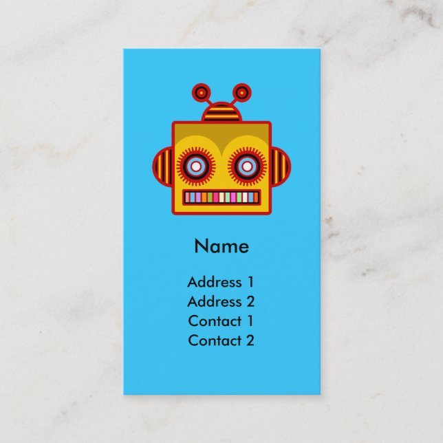 Tarjeta del perfil de la diversión del robot de la (Anverso)