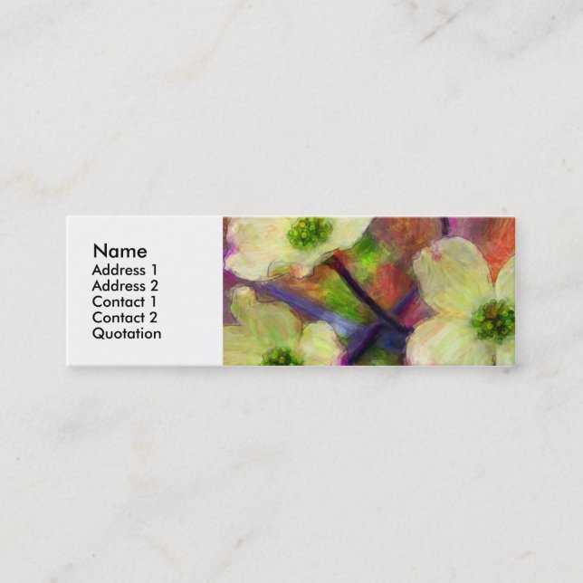 Tarjeta del perfil de la flor del Dogwood (Anverso)