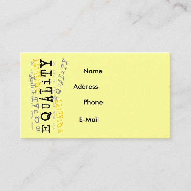 Tarjeta del perfil de la igualdad (Anverso)