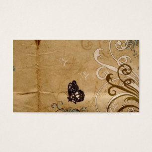Tarjeta del perfil de la mariposa del vintage