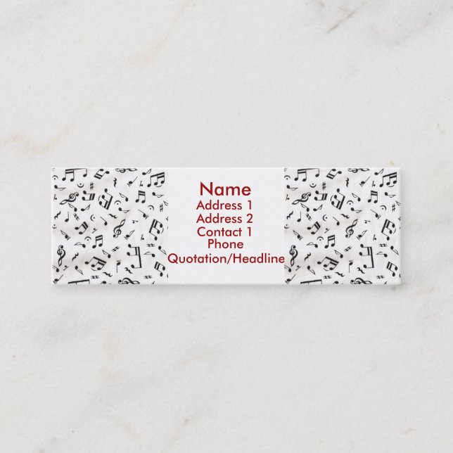 Tarjeta del perfil de la música (Anverso)