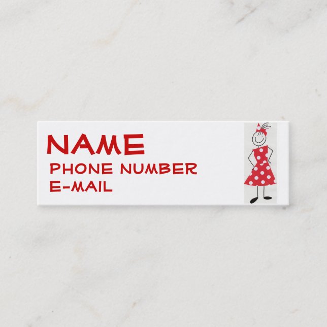Tarjeta del perfil de la niña (Anverso)