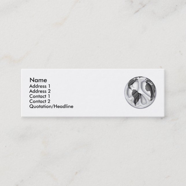 Tarjeta del perfil de la paz de mundo (Anverso)