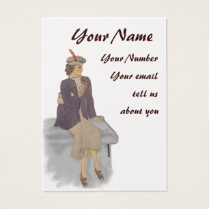 Tarjeta del perfil de la señora del vintage