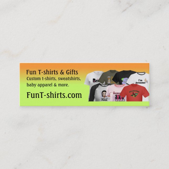 Tarjeta del perfil de las camisetas de la (Anverso)