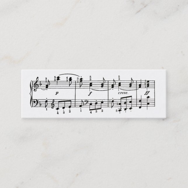 Tarjeta del perfil de las notas musicales (Anverso)