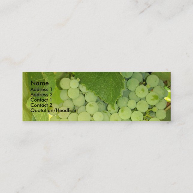 Tarjeta del perfil de las uvas (Anverso)