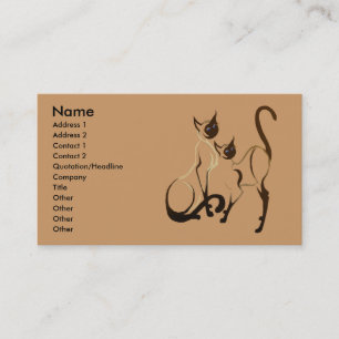 Tarjeta del perfil de los gatos siameses