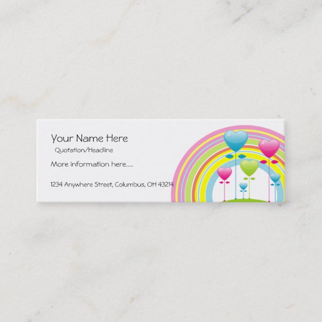 Tarjeta del perfil de los globos del arco iris y (Anverso)
