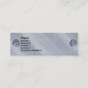 Tarjeta del perfil de los tornillos metalizado