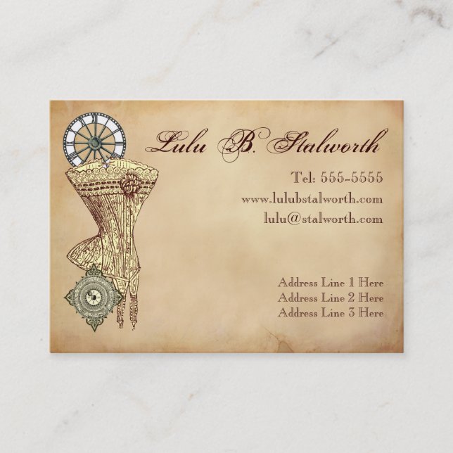 Tarjeta del perfil de Steampunk del Victorian de (Anverso)
