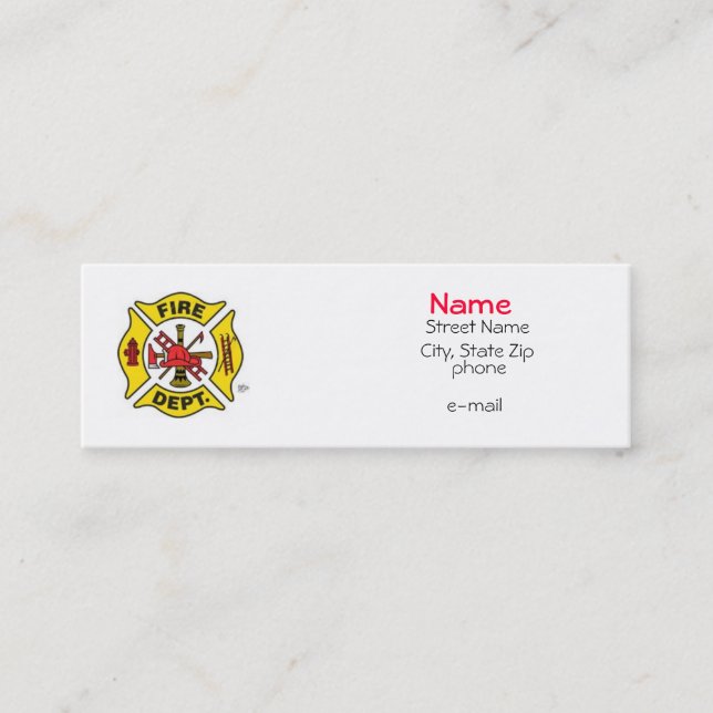 Tarjeta del perfil del bombero (Anverso)