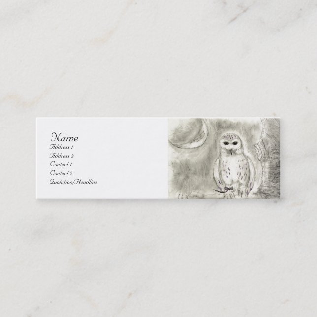 Tarjeta del perfil del búho Nevado (Anverso)