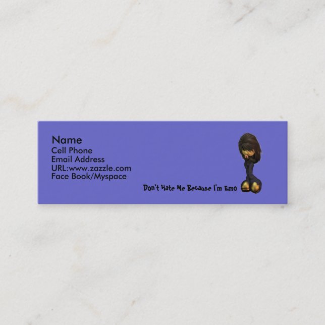 Tarjeta del perfil del chica de Lil Emo (Anverso)