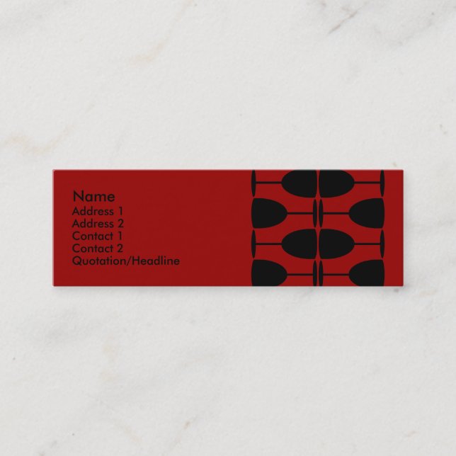 Tarjeta del perfil del diseño del vino (Anverso)