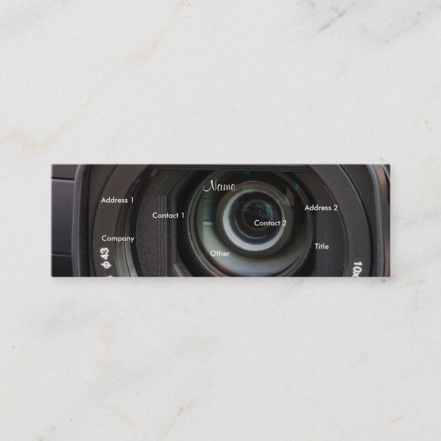 Tarjeta del perfil del fotógrafo - personalizable (Anverso)