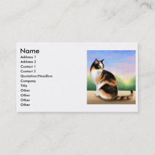 Tarjeta del perfil del gato de calicó