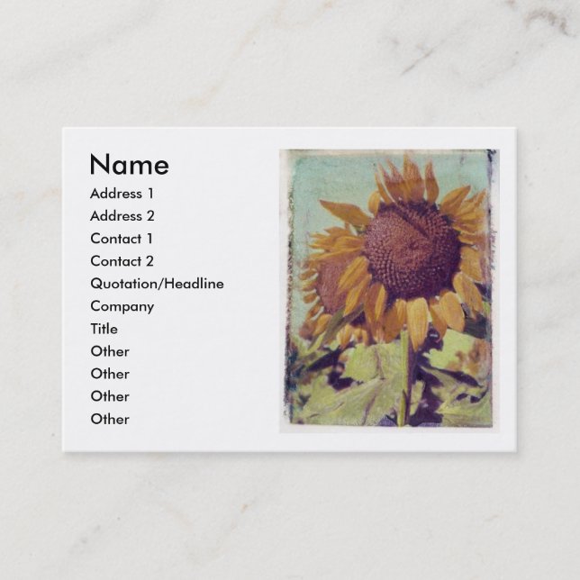 Tarjeta del perfil del girasol (Anverso)