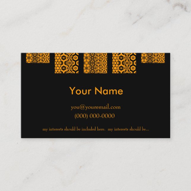 Tarjeta del perfil del hombre (Anverso)