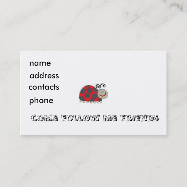 tarjeta del perfil del insecto de los niños… (Anverso)