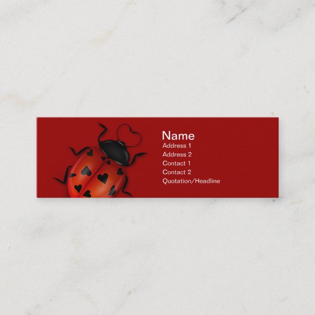 Tarjeta del perfil del insecto del amor (Anverso)