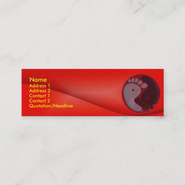 Tarjeta del perfil del masaje del pie (Anverso)