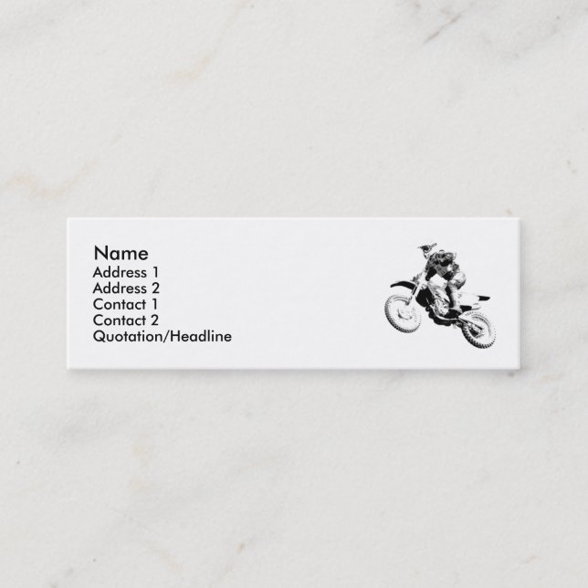 Tarjeta del perfil del motocrós de la bici de la (Anverso)