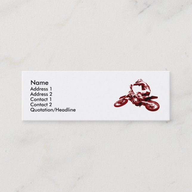 Tarjeta del perfil del motocrós de la bici de la (Anverso)