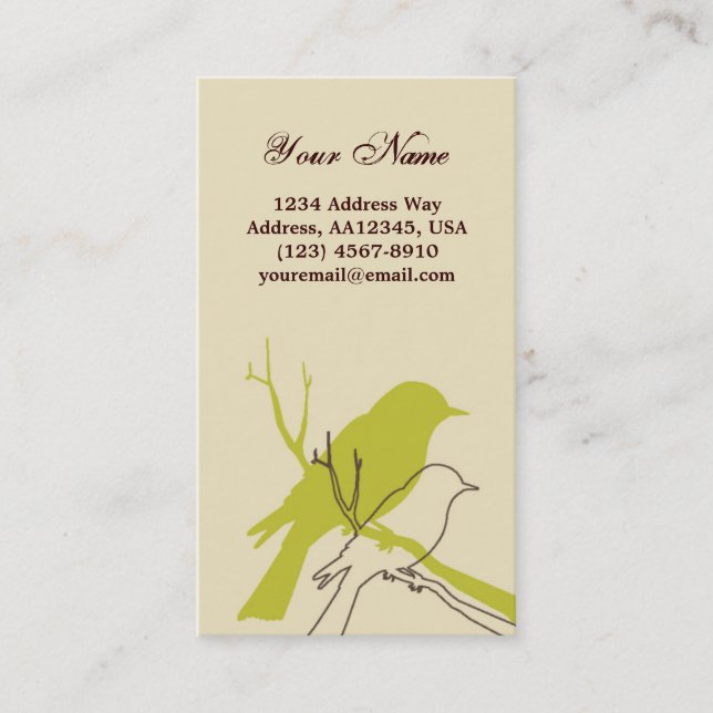 Tarjeta del perfil del pájaro (crema) (Anverso)