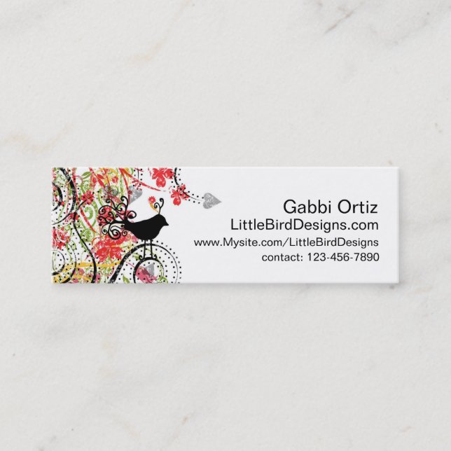 Tarjeta del perfil del pájaro, tarjeta del (Anverso)