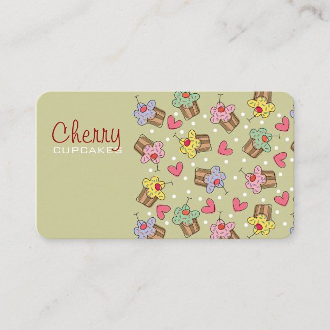 Tarjeta del perfil del postre de la panadería de (Anverso)