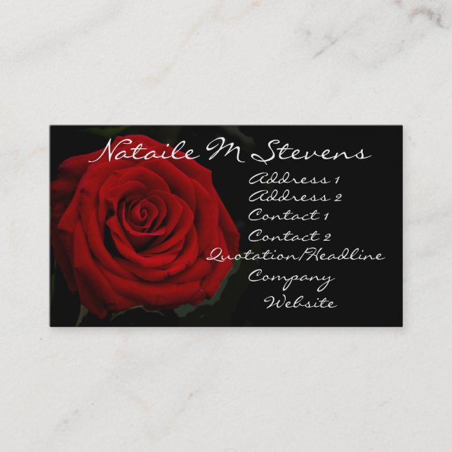 Tarjeta del perfil del rosa rojo (Anverso)