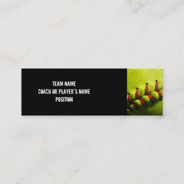 Tarjeta del perfil del softball de Fastpitch (Anverso)