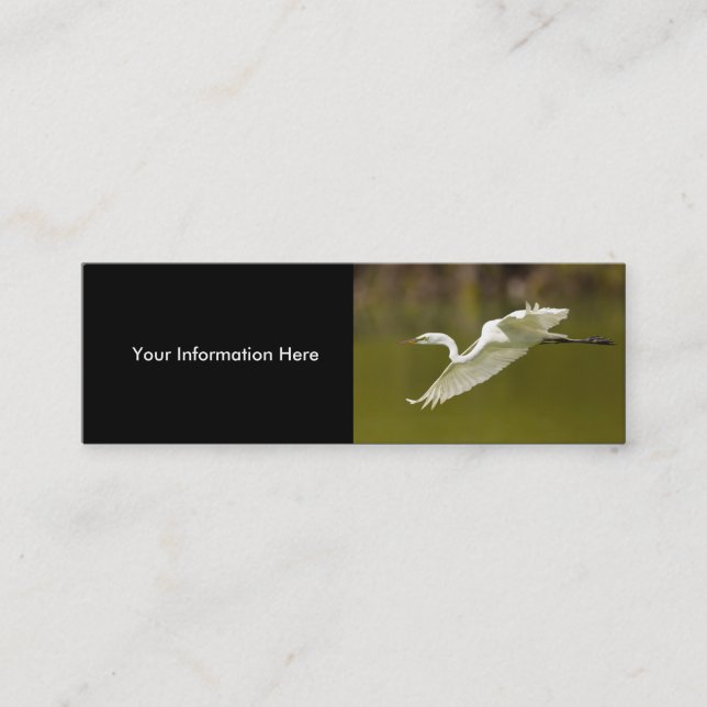 tarjeta del perfil o de visita, egret (Anverso)