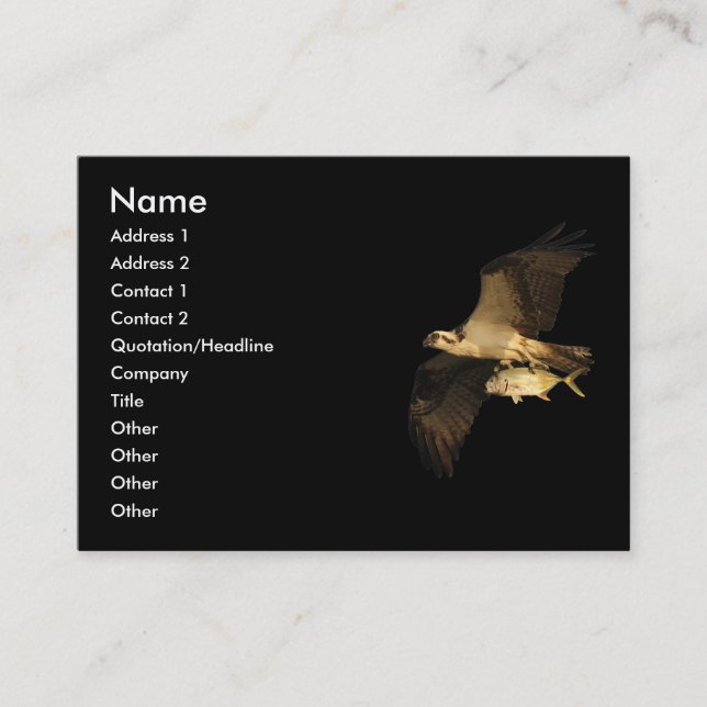tarjeta del perfil o de visita, osprey (Anverso)