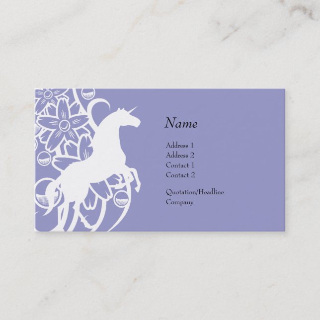 Tarjeta del perfil - unicornio decorativo (Anverso)