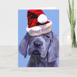 Tarjeta del perrito de great dane del navidad