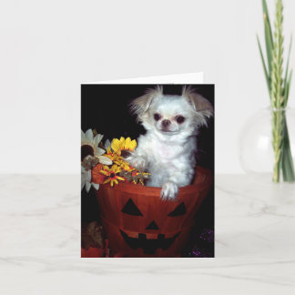 Tarjeta del perrito de Halloween