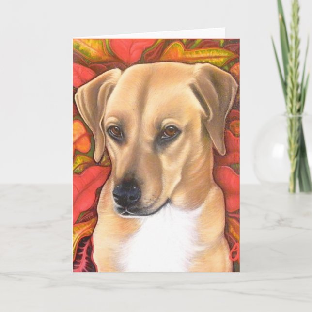 Tarjeta del perrito del día de fiesta (Anverso)