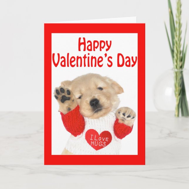 Tarjeta del perrito del golden retriever del el (Anverso)