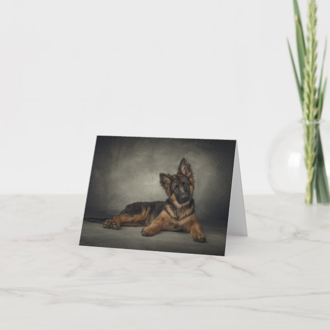 Tarjeta del perrito del pastor alemán (Anverso)