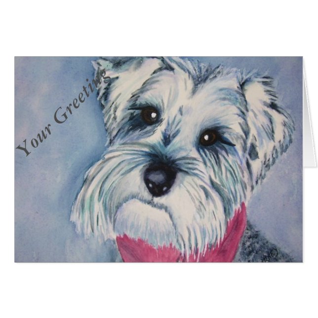 TARJETA DEL PERRITO DEL SCHNAUZER (Anverso (Horizontal))