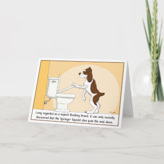 Tarjeta del perro de aguas de saltador que limpia